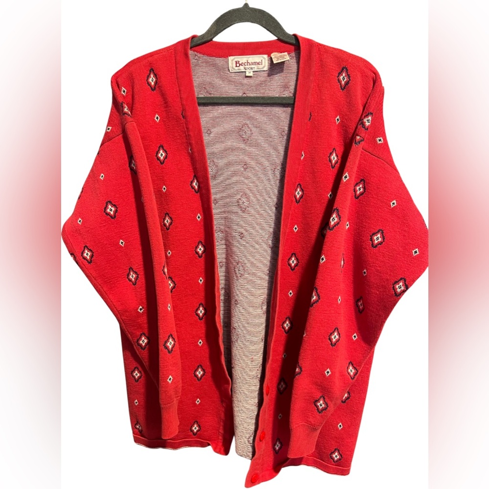 Bechamel Sport red oversized cardigan. Size Men’s M. 100% cotton